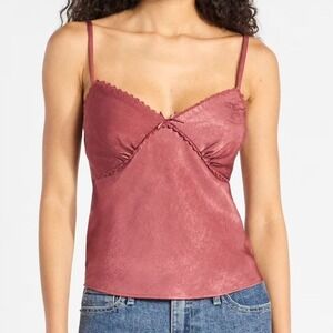 Babydoll Y2K Vibe Rose Mauve Camisole Size XXL Ginger Cami 2XL Lace Trim Top NWT